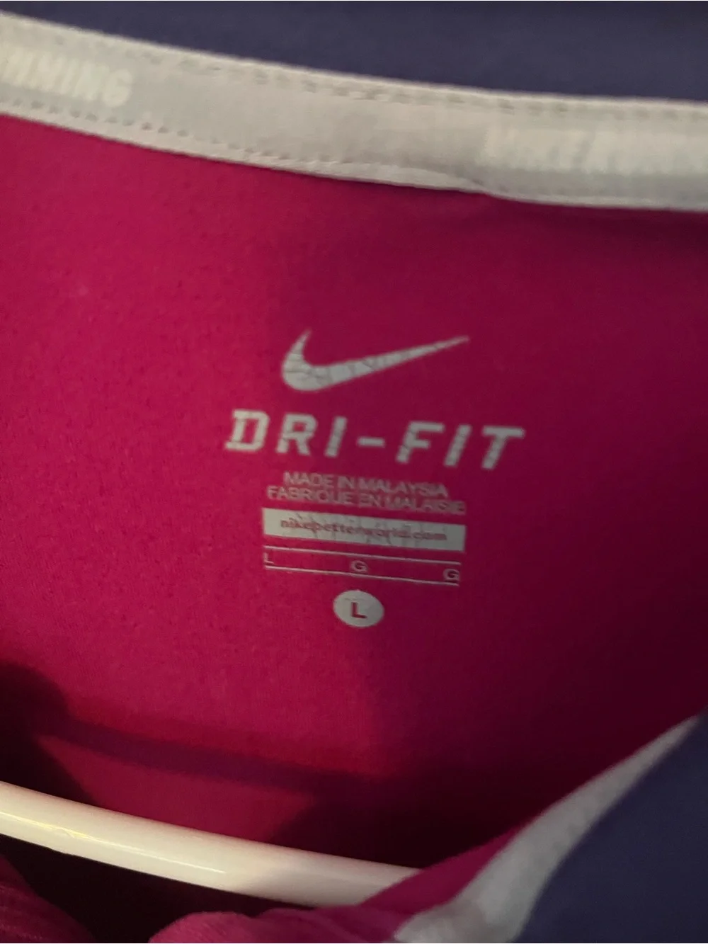 Nike Pink Dri-FIT Quarter-Zip Pullover with Navy Trim